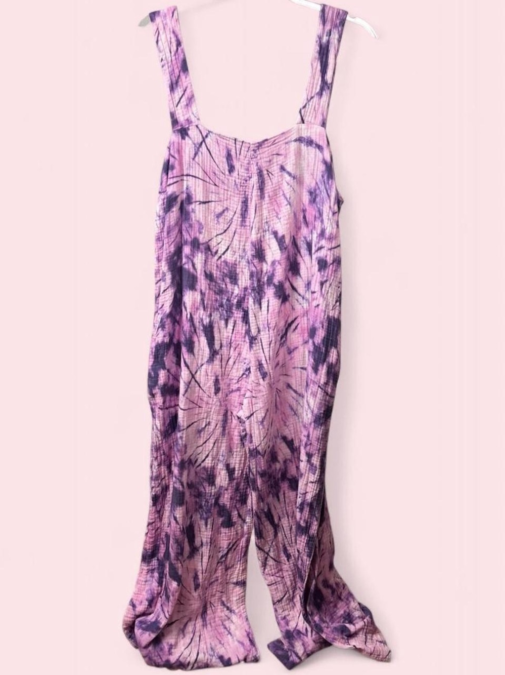 Show Me Your MuMu Pink & Purple Tie-Dye Wide-Strap Jumpsuit SZ XL